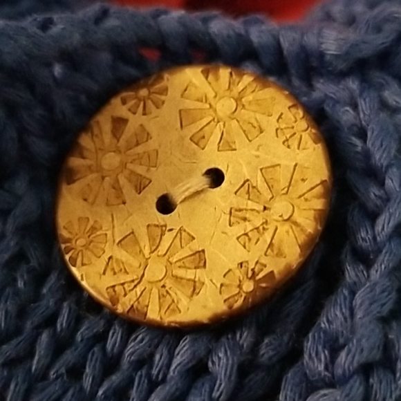 Vex Collection 1 button Blue Cotton Cardigan XL - Picture 8 of 8